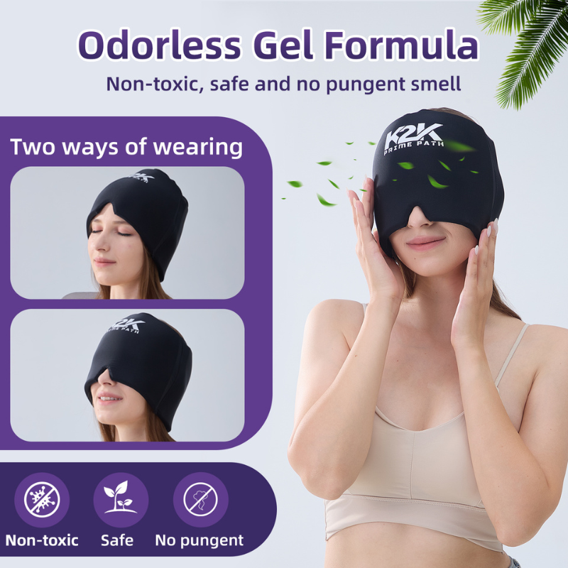 K2K PrimePath Cooling Comfort Cap: Hot & Cold Gel Head Wrap